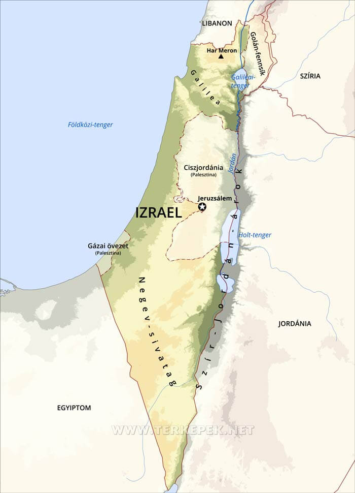 Izrael térkép